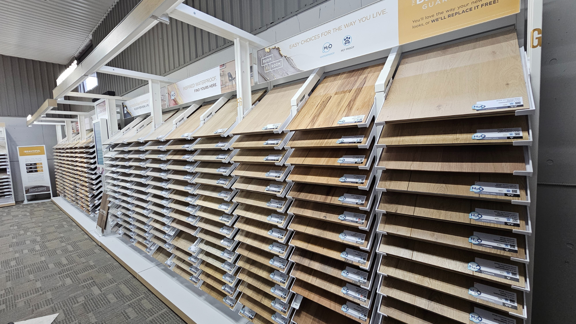 flooring store showroom floor samples